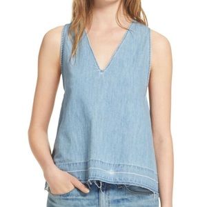 Rag and Bone Sleeveless Chambray Shirt Size M